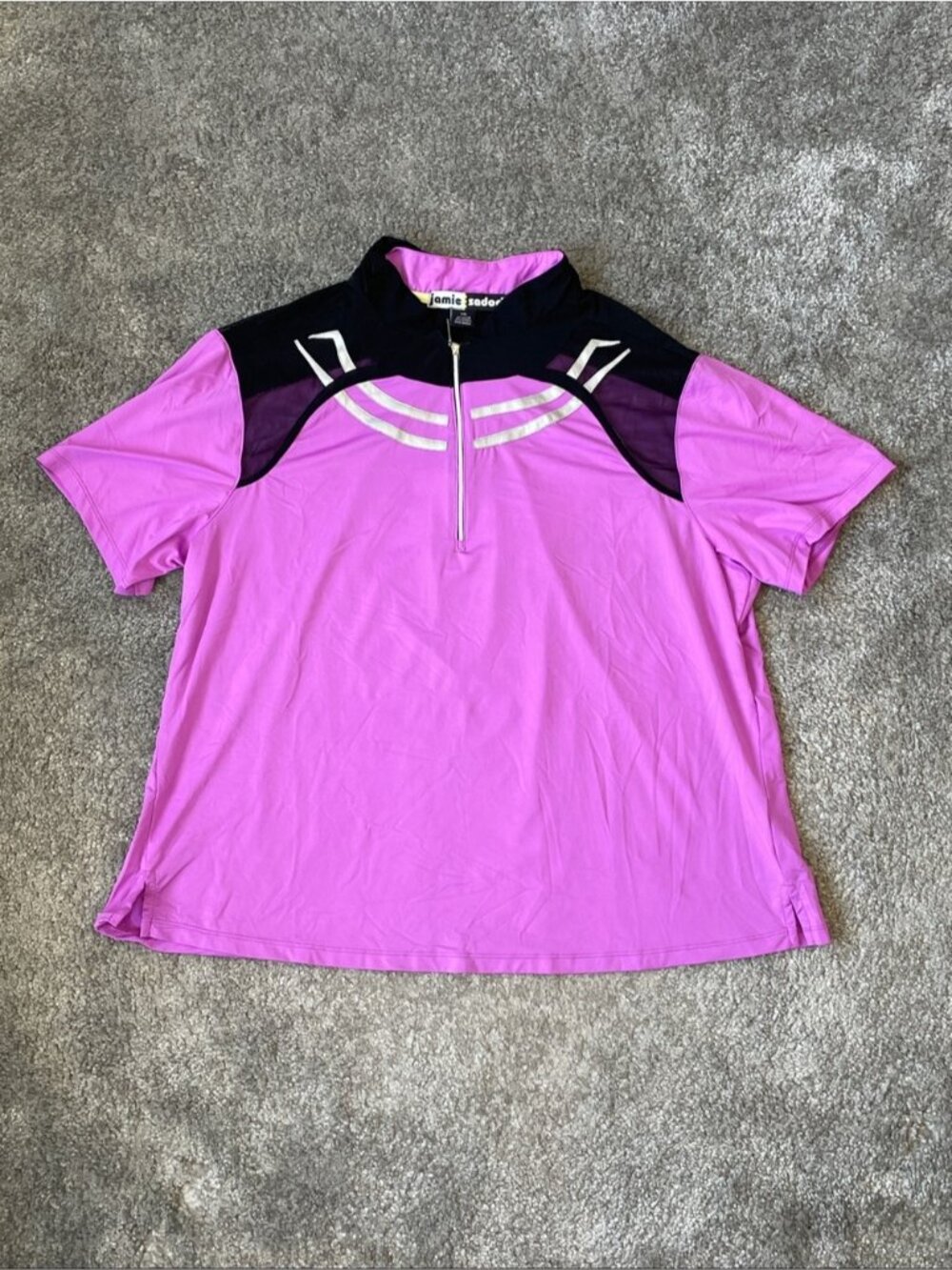 EC Jamie Sadock Short Sleeve Lightweight Top Purple / Black / Grey - Size XXL